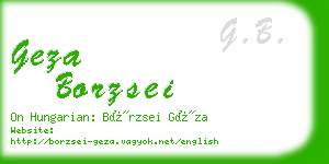 geza borzsei business card